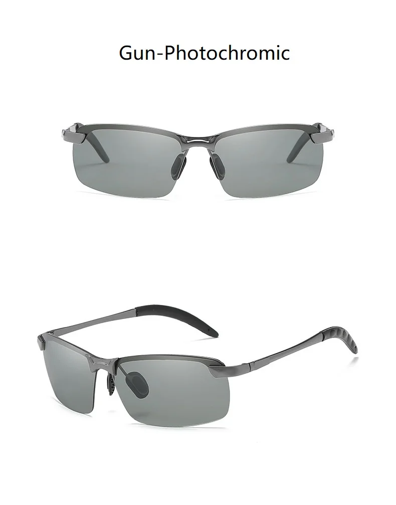 Men Photochromic Polarized Sunglasses Driving Fishing Chameleon Glasses Change Color Sun Glasses Day Night Vision Eyewear
