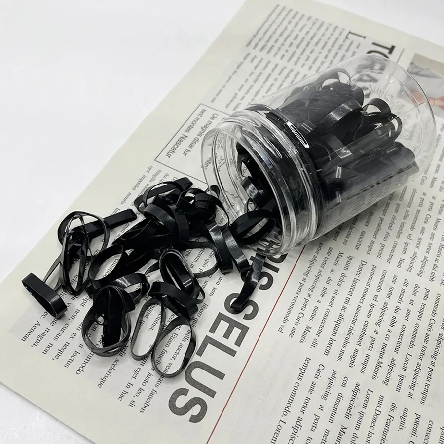 100-1000Pcs Black Disposable Rubber Band Elastic Hair Bands Girls Headband Children Ponytail Holder Bands Kids Hair Accessories