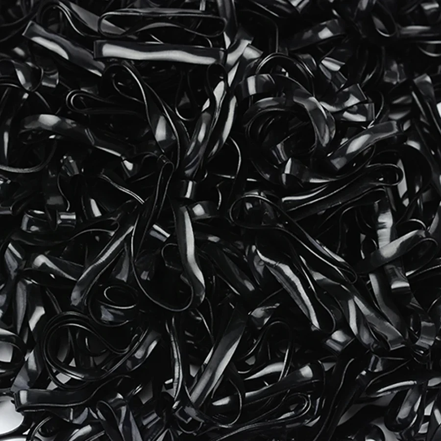 100-1000Pcs Black Disposable Rubber Band Elastic Hair Bands Girls Headband Children Ponytail Holder Bands Kids Hair Accessories
