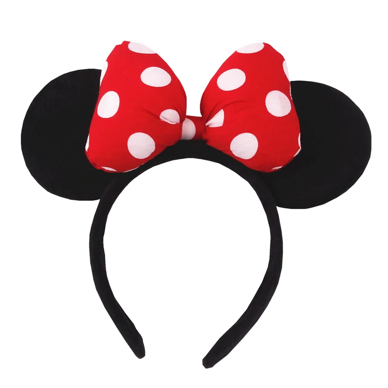 2023 Mouse Ears Headband For Girls Adults 5''Polka Dot Bow Hairband Festival Party Travel DIY Hair Accessories