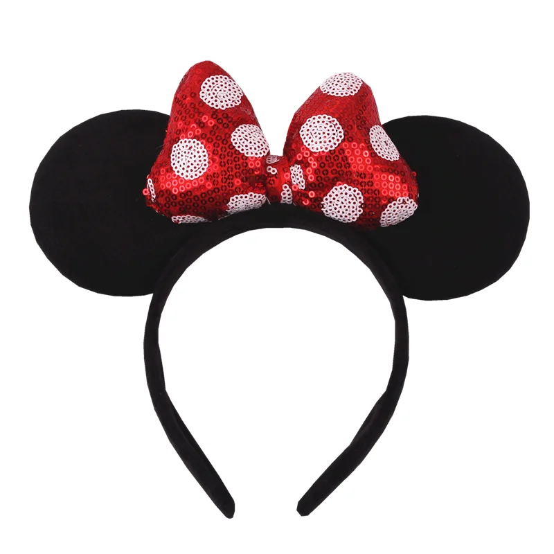2023 Mouse Ears Headband For Girls Adults 5''Polka Dot Bow Hairband Festival Party Travel DIY Hair Accessories