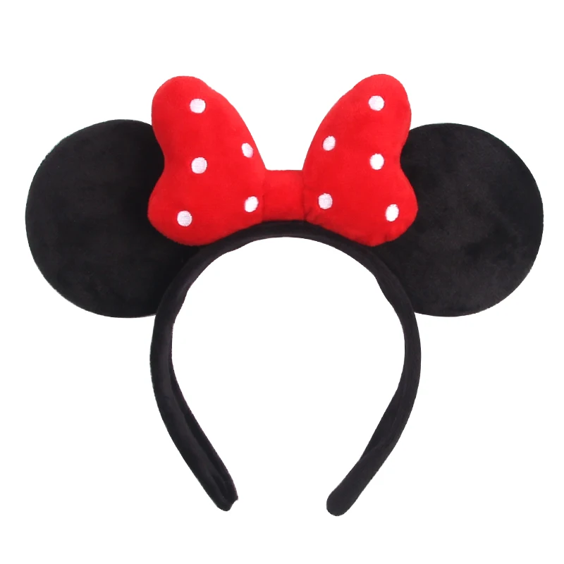2023 Mouse Ears Headband For Girls Adults 5''Polka Dot Bow Hairband Festival Party Travel DIY Hair Accessories