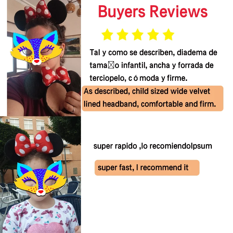 2023 Mouse Ears Headband For Girls Adults 5''Polka Dot Bow Hairband Festival Party Travel DIY Hair Accessories