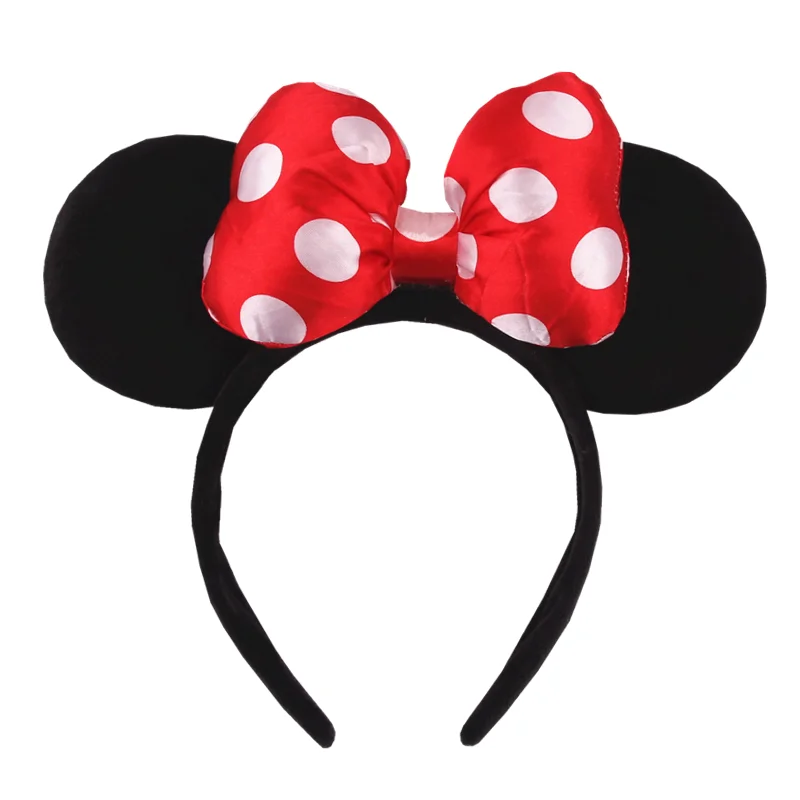 2023 Mouse Ears Headband For Girls Adults 5''Polka Dot Bow Hairband Festival Party Travel DIY Hair Accessories
