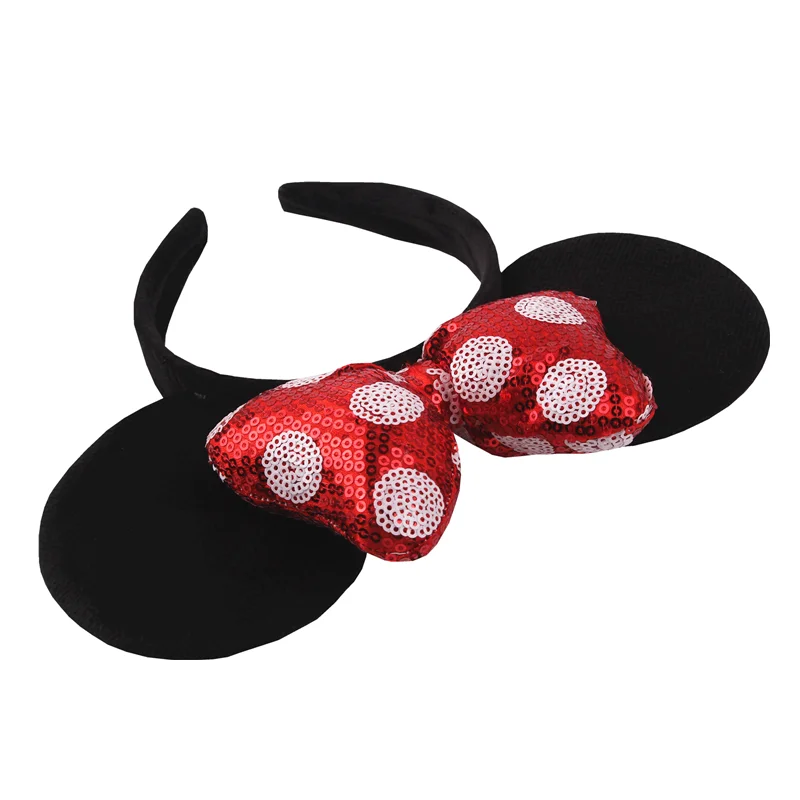 2023 Mouse Ears Headband For Girls Adults 5''Polka Dot Bow Hairband Festival Party Travel DIY Hair Accessories