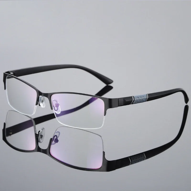 Men's Business Myopia Glasses Unisex Classic Half Frame Prescription Eyewear Retro Minus Diopter Nearsighted Eyeglasses0 To -4.0