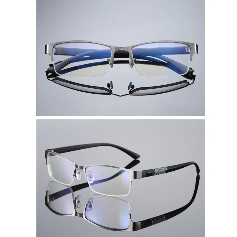 Men's Business Myopia Glasses Unisex Classic Half Frame Prescription Eyewear Retro Minus Diopter Nearsighted Eyeglasses0 To -4.0