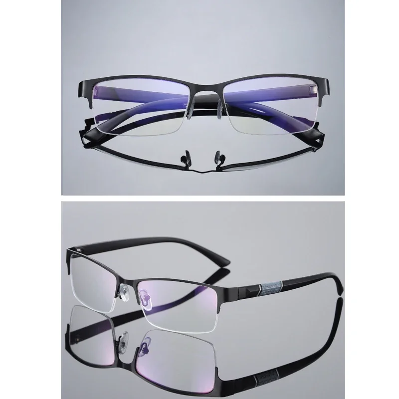 Men's Business Myopia Glasses Unisex Classic Half Frame Prescription Eyewear Retro Minus Diopter Nearsighted Eyeglasses0 To -4.0