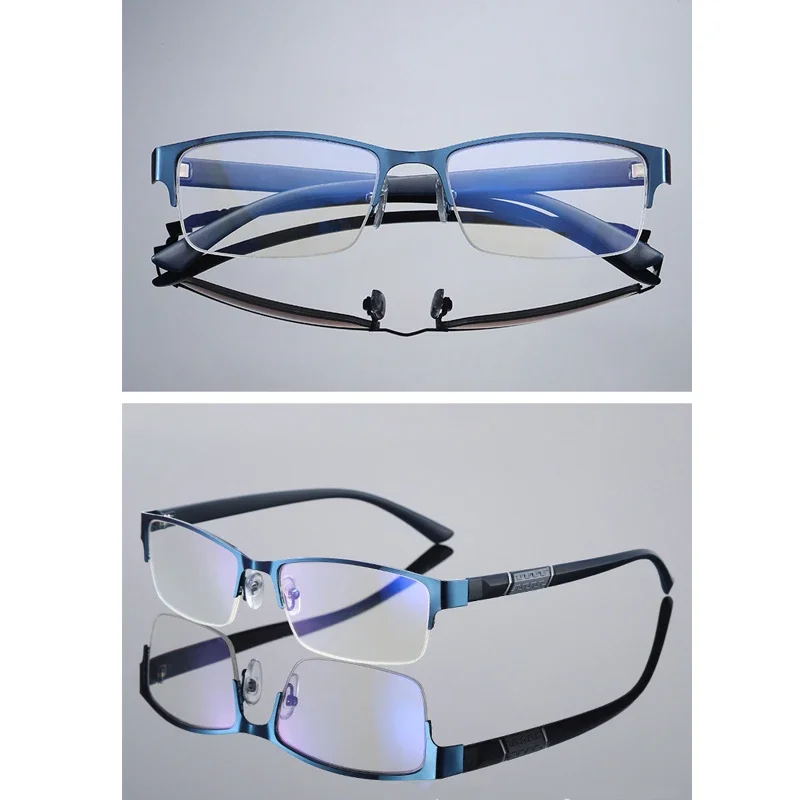 Men's Business Myopia Glasses Unisex Classic Half Frame Prescription Eyewear Retro Minus Diopter Nearsighted Eyeglasses0 To -4.0