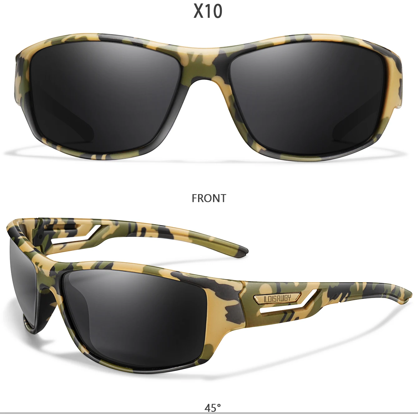 Men's Polarized Sunglasses Camo Military Style UV400 Protection for Cycling Riding Fishing Running And Driving Festival Gift