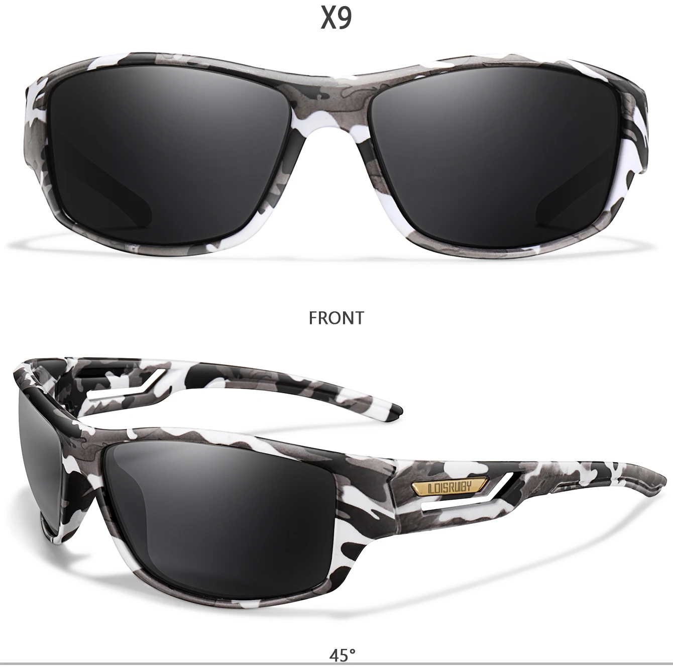 Men's Polarized Sunglasses Camo Military Style UV400 Protection for Cycling Riding Fishing Running And Driving Festival Gift