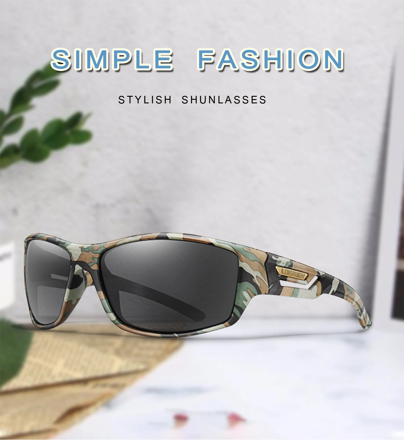 Men's Polarized Sunglasses Camo Military Style UV400 Protection for Cycling Riding Fishing Running And Driving Festival Gift