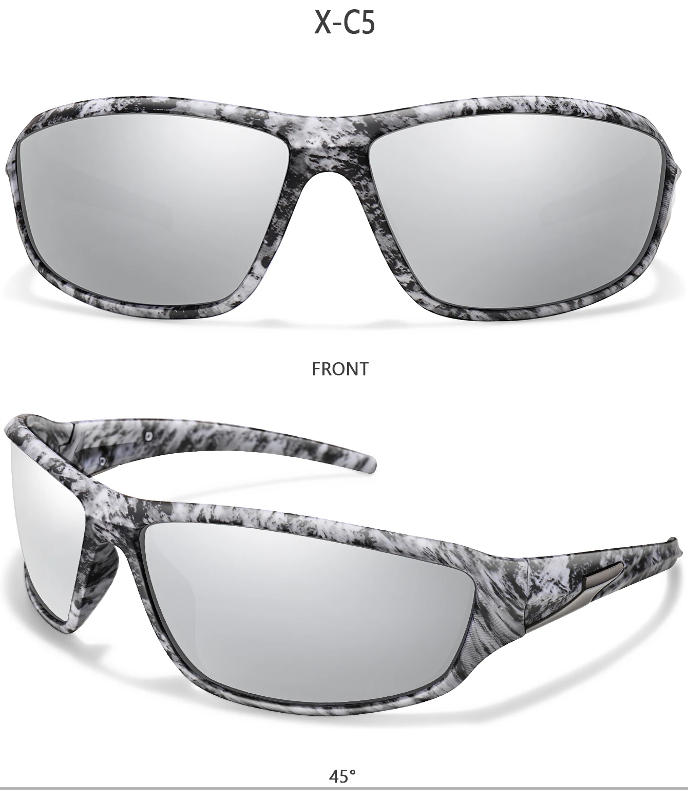 Men's Polarized Sunglasses Camo Military Style UV400 Protection for Cycling Riding Fishing Running And Driving Festival Gift