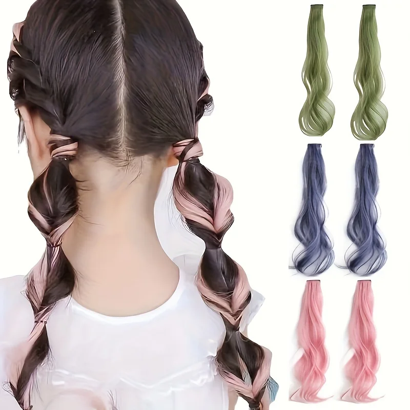 Children's Colorful Princess Wig Clip Sweet Cool Hair Extensions And Accessories for Girls Kids Hair Decorations