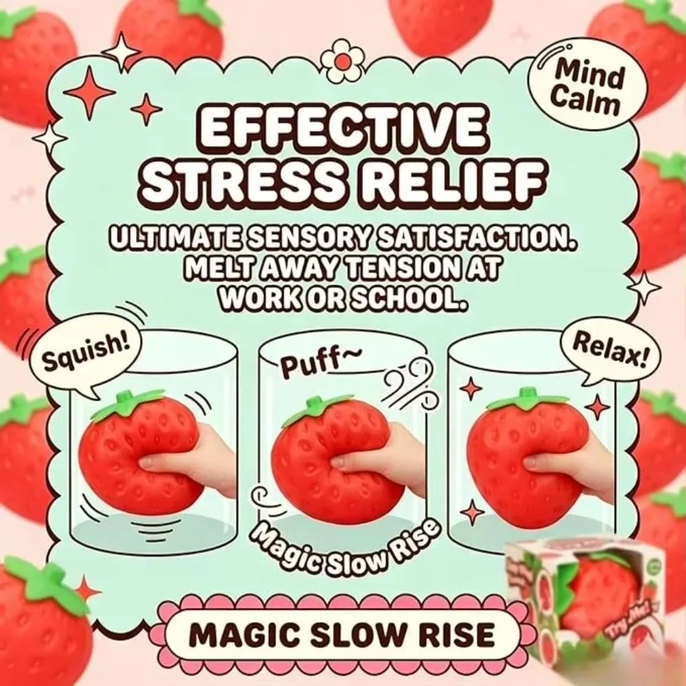 New Fruit Shape Strawberry Squeeze Ball Soft Big Stress Relief Toy Funny Fruit Shape Toy Office & School Stress Relief