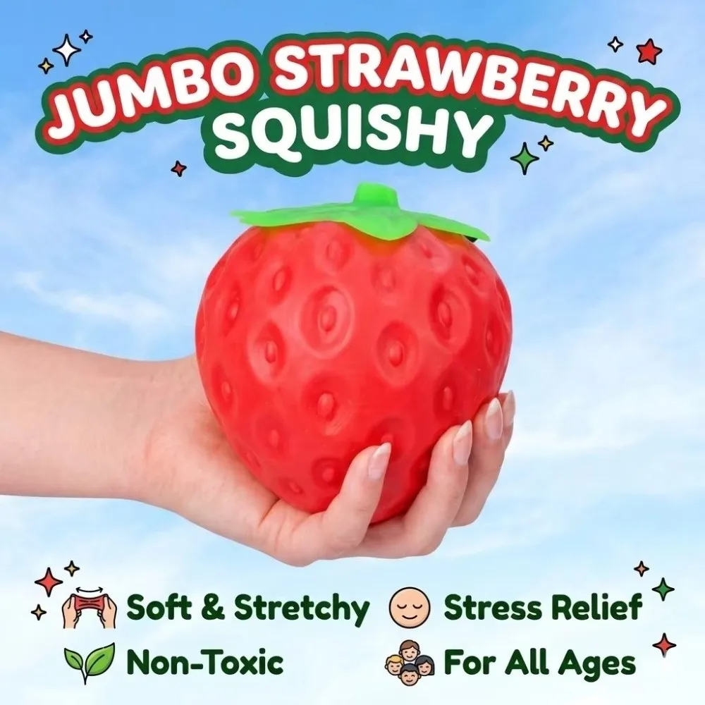 New Fruit Shape Strawberry Squeeze Ball Soft Big Stress Relief Toy Funny Fruit Shape Toy Office & School Stress Relief