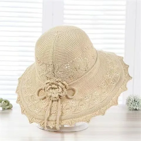 Wide Brim Sun Visor Hats Women's Foldable Fisherman Hat Breathable Beach Sun Hat for Camping Traveling