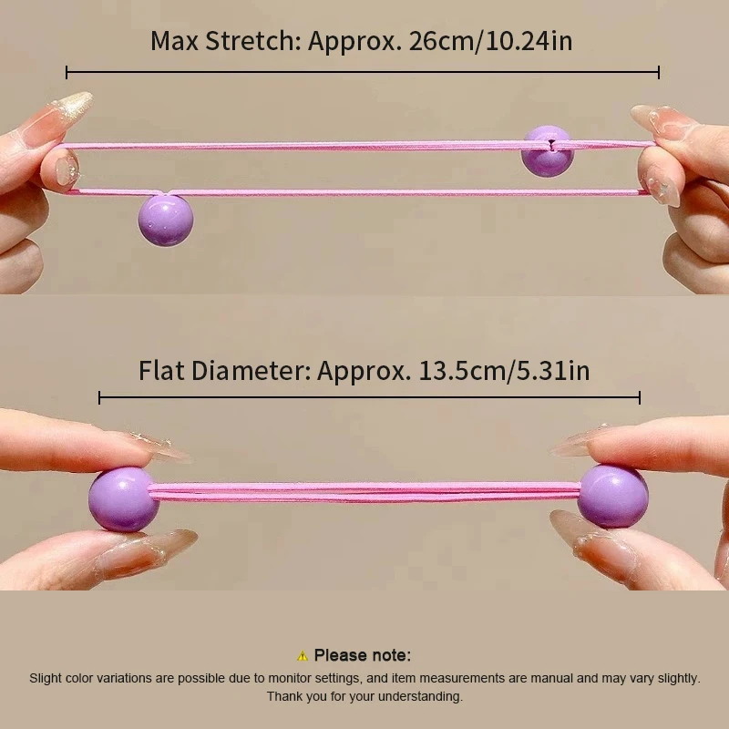 Candy Color Ball Hair Ties for Girls Cute Princess Long Elastic Hair Rope Colorful Beaded Ponytail Holders Kids Baby Hair Bands