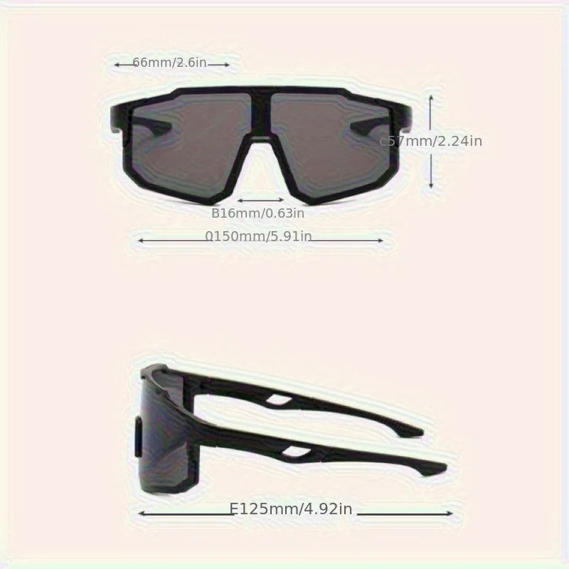 Men's Fashion Large Frame Glasses Integrated Design Bright Yellow Orange Lens and Black Frame Suitable for Daily Wear