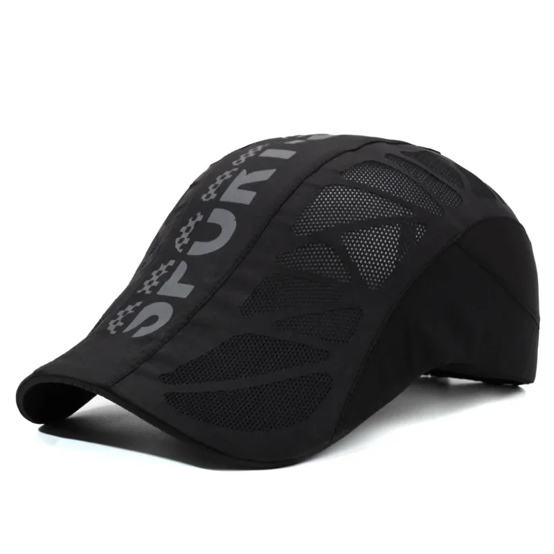 Summer New Arrival SPORT Letter Front-Panel Cap for Men Breathable Mesh Quick-Dry Sun Hat Outdoor UV Protection Baseball Cap