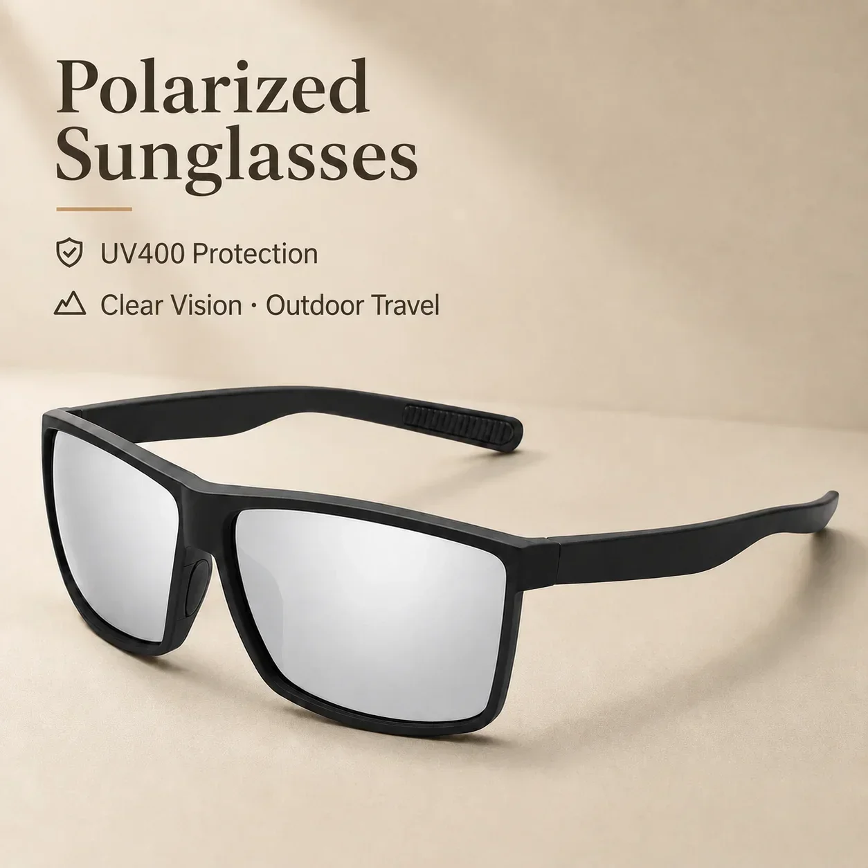 Men's Outdoor Polarized Sunglasses, Frosted Texture Frame UV400 Lens for Fishing Driving Cycling, Anti-Glare Sports Eyewear