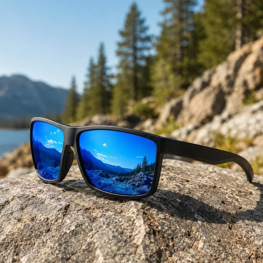 Men's Outdoor Polarized Sunglasses, Frosted Texture Frame UV400 Lens for Fishing Driving Cycling, Anti-Glare Sports Eyewear