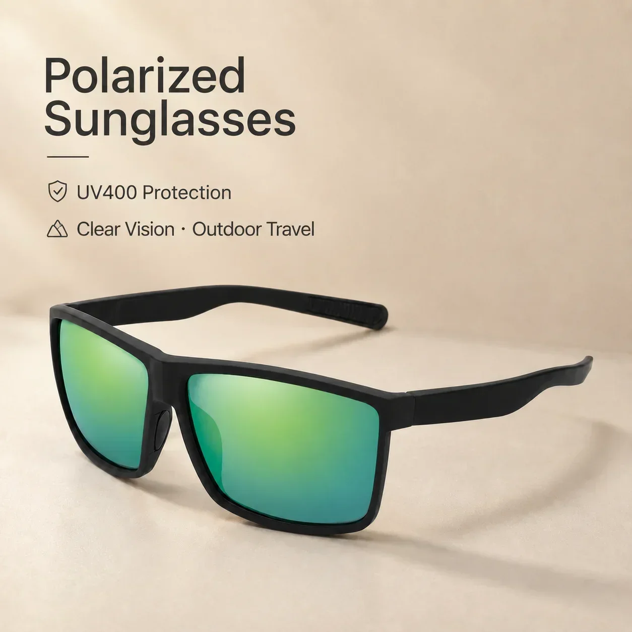 Men's Outdoor Polarized Sunglasses, Frosted Texture Frame UV400 Lens for Fishing Driving Cycling, Anti-Glare Sports Eyewear