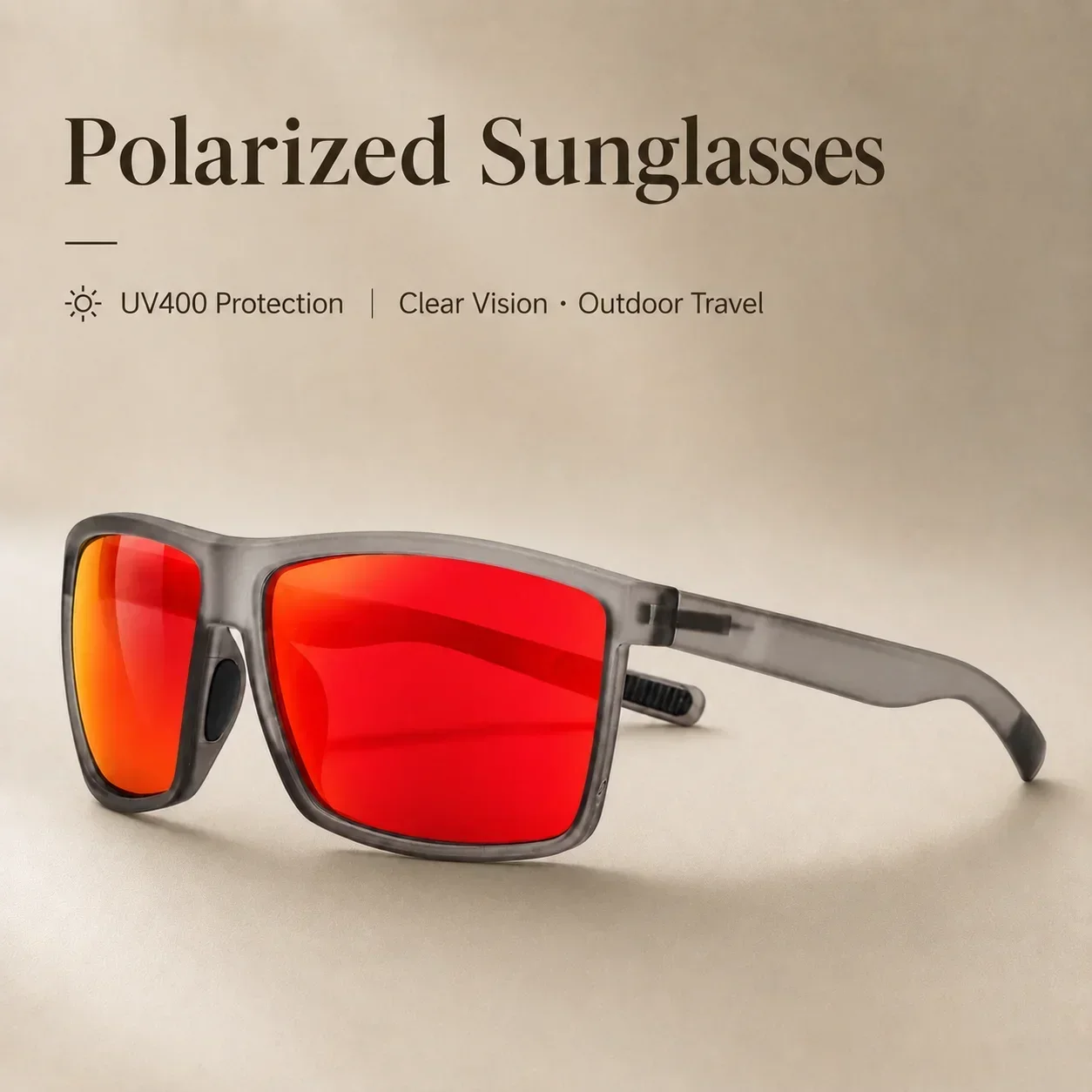 Men's Outdoor Polarized Sunglasses, Frosted Texture Frame UV400 Lens for Fishing Driving Cycling, Anti-Glare Sports Eyewear