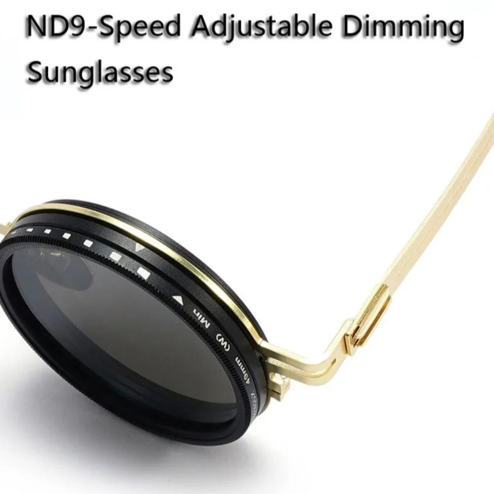 ND2-400 Adjustable Dimming Glasses ND Filter UV400 Polarized Sunglasses With Glasse Case 9 Level Fishing Sunglasses Outdoor