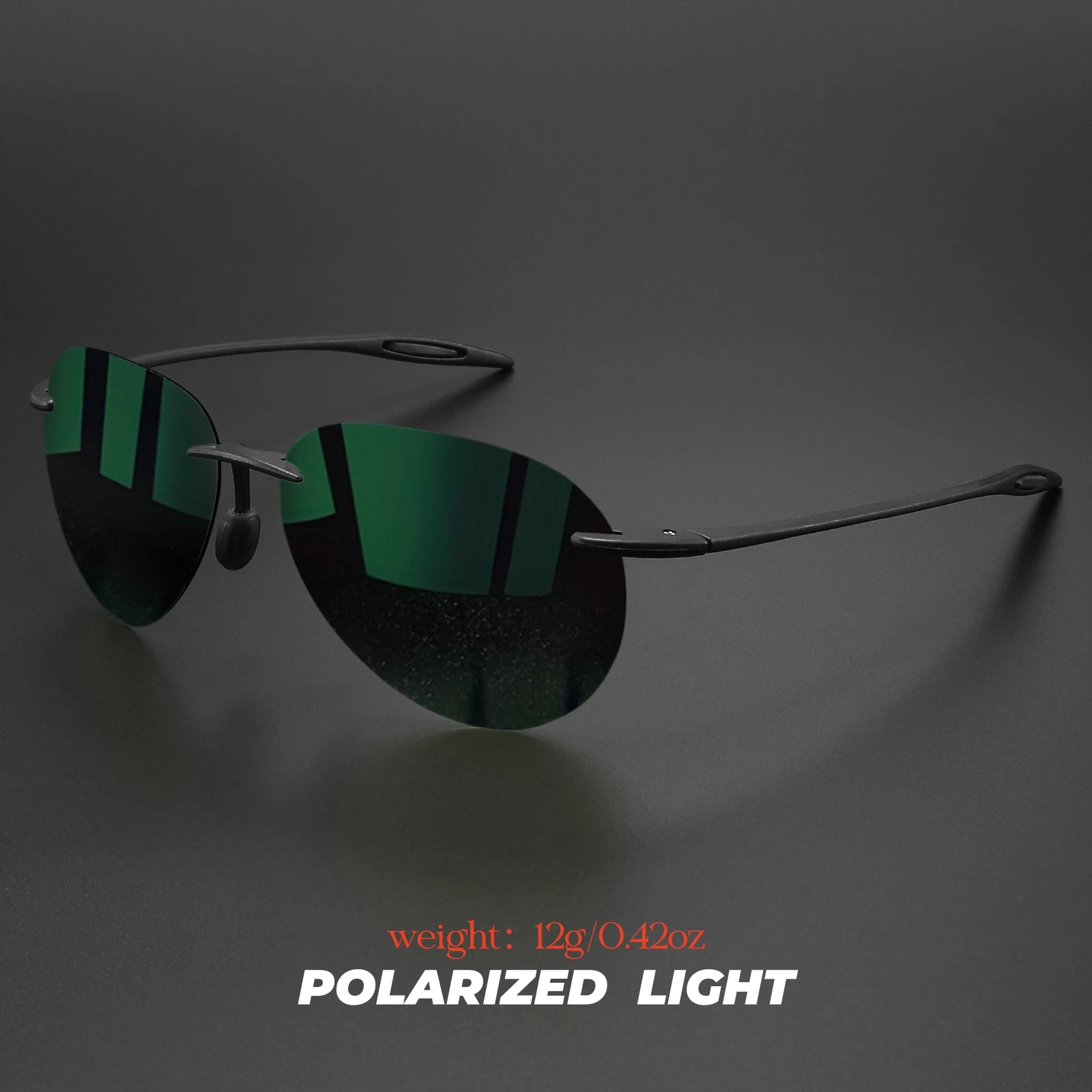 Ultra Light 12g TR90 Frameless Polarized Aviator Sunglasses - Flexible & Comfort Fit Unisex for Driving, Fishing, Outdoor