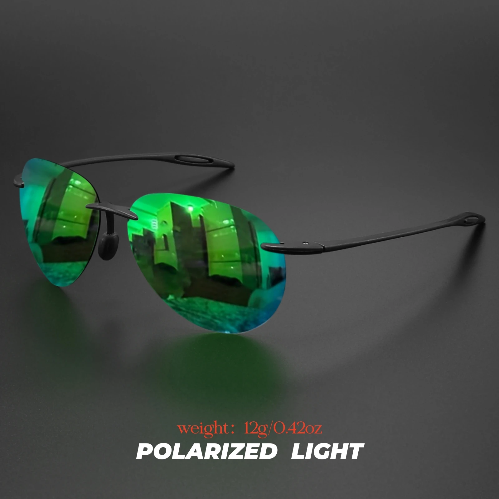Ultra Light 12g TR90 Frameless Polarized Aviator Sunglasses - Flexible & Comfort Fit Unisex for Driving, Fishing, Outdoor