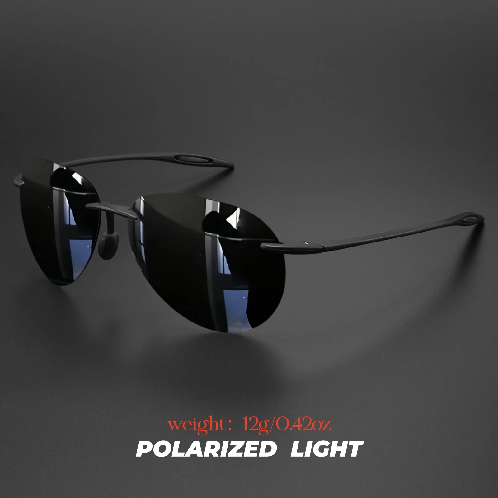 Ultra Light 12g TR90 Frameless Polarized Aviator Sunglasses - Flexible & Comfort Fit Unisex for Driving, Fishing, Outdoor