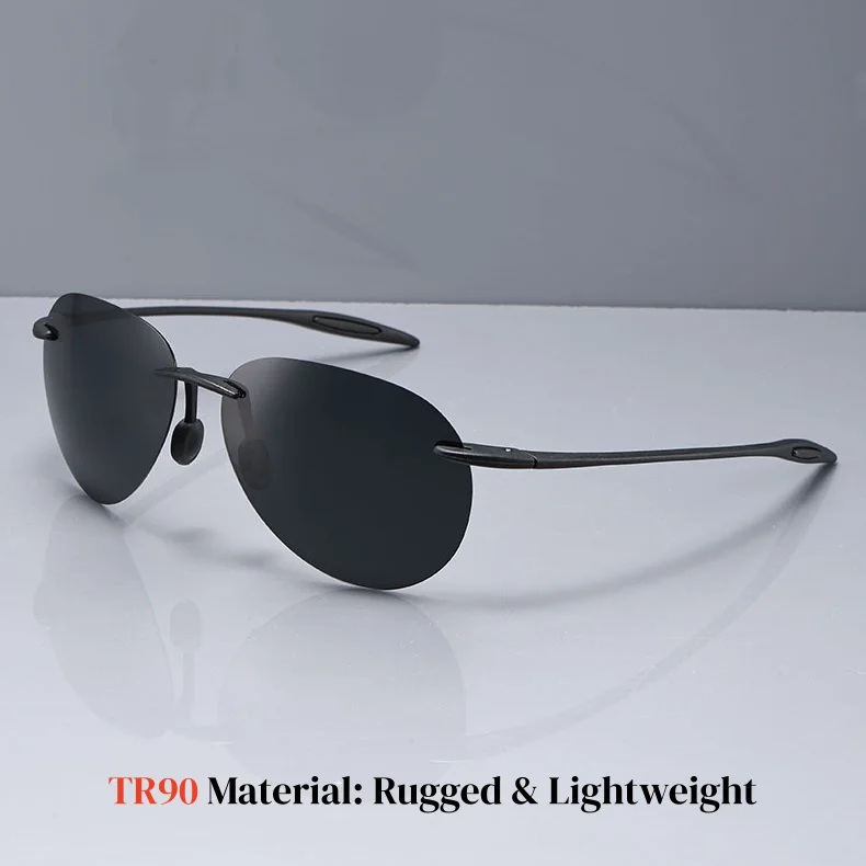 Ultra Light 12g TR90 Frameless Polarized Aviator Sunglasses - Flexible & Comfort Fit Unisex for Driving, Fishing, Outdoor