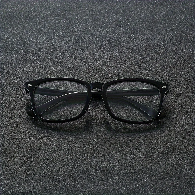 1pc Square Rivet Fashion Anti Blue Light Glasses for Daily Commute, Fashion Glasses|Riveted Frame Design|Lightweight Eyewear