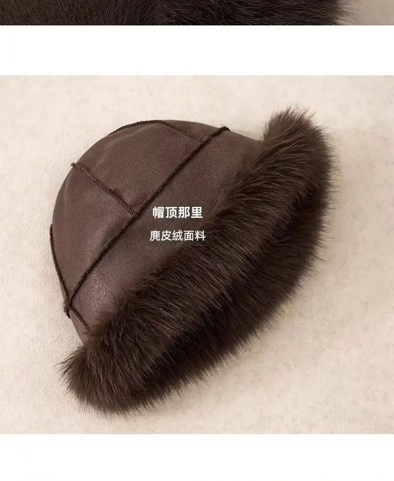 New Plush Mongolian Hat Imitating Mink Fur, Thickened and Warm Basin Hat, Windproof and Cold Proof in Autumn and Winter