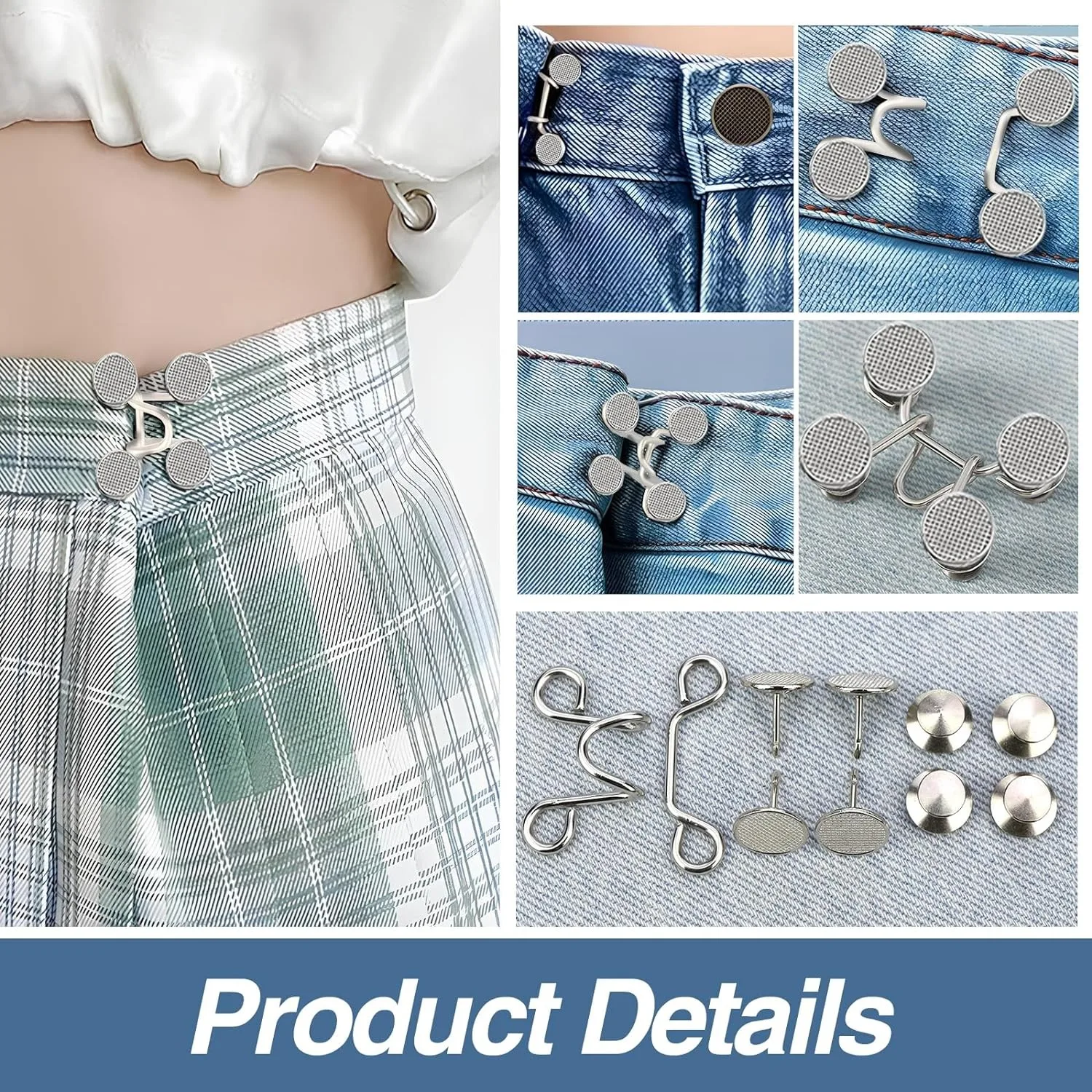 1/2/4 Pairs Jeans Button Tightener,Pant Waist Tightener, Button Pins for Jeans, Button for Jeans to Make Smaller Waist Tightener