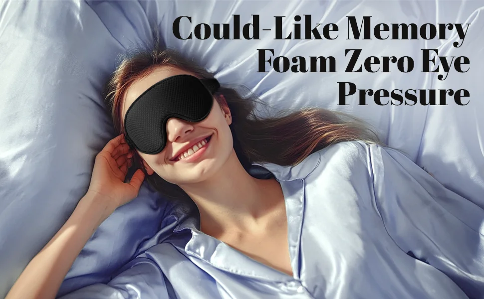Sleep Mask Blackout Eye Mask for Sleep - 3D Breathable Soft Comfortable Eye Mask for Sleeping - Adjustable Strap Unisex