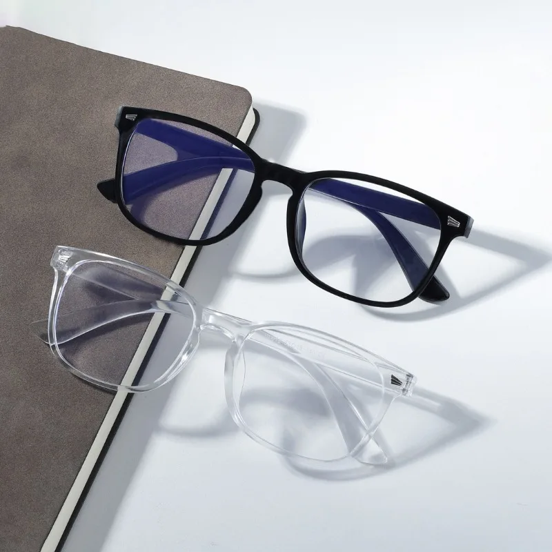 1/2 Pairs Unisex Vintage Eyewea Square Frame Anti Blue Light Eyeglasses Black Clear Computer Glasses