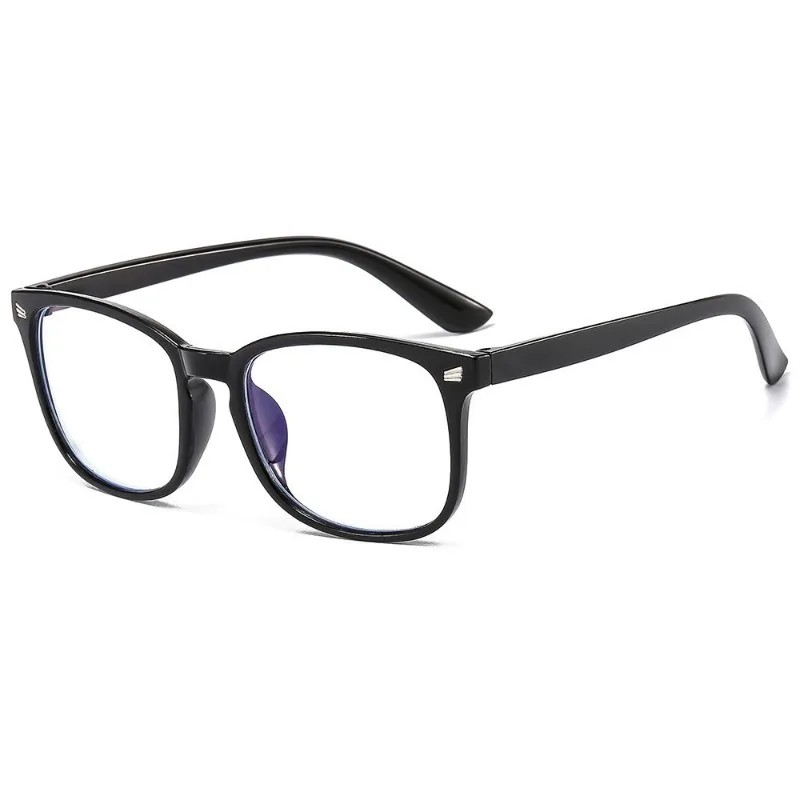 1/2 Pairs Unisex Vintage Eyewea Square Frame Anti Blue Light Eyeglasses Black Clear Computer Glasses