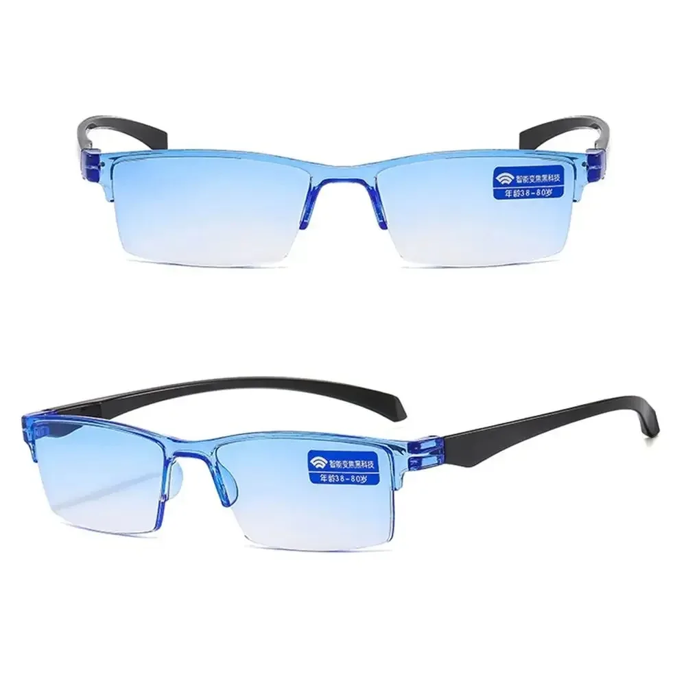 Unisex Smart Automatic Zoom Reading Glasses Rimless Optical Presbyopia Eyewear Ultralight Radiation Protection Computer Goggles