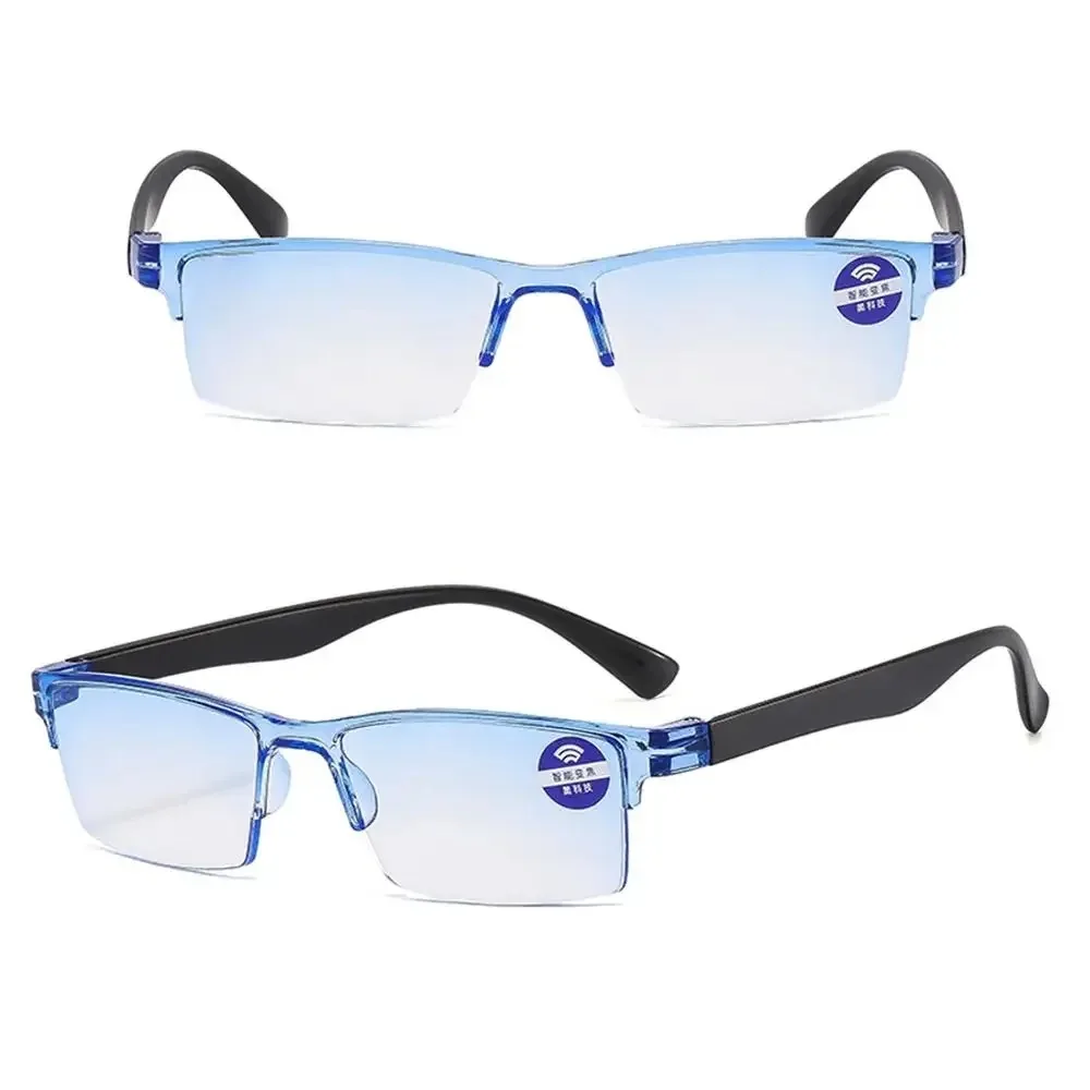 Unisex Smart Automatic Zoom Reading Glasses Rimless Optical Presbyopia Eyewear Ultralight Radiation Protection Computer Goggles