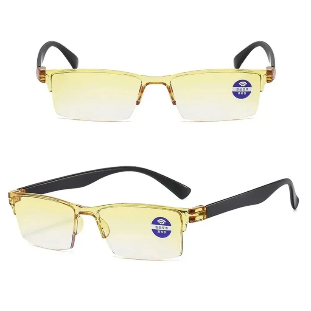 Unisex Smart Automatic Zoom Reading Glasses Rimless Optical Presbyopia Eyewear Ultralight Radiation Protection Computer Goggles