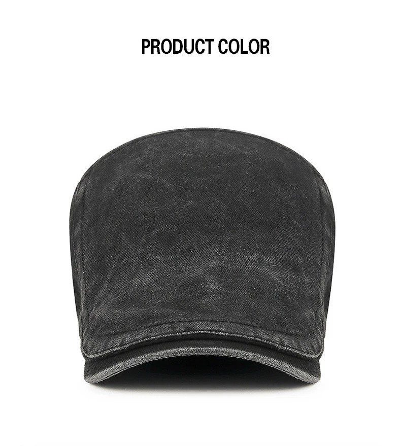 Streetwear Flat Cap Unisex Casual Adjustable Ivy Cap Travel Vintage Washed Cotton Newsboy Cap Simple Daily Party Dating Hat