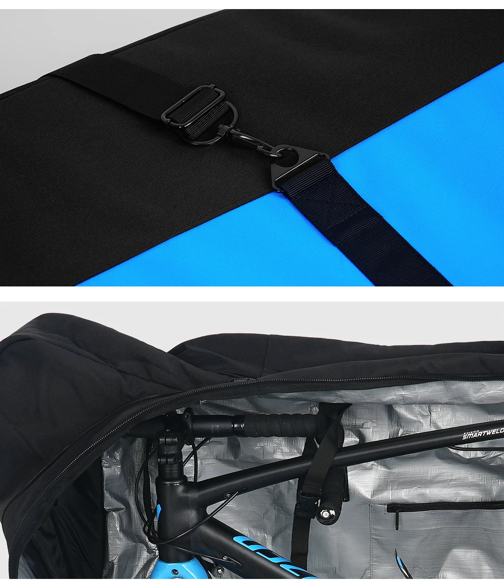 NOOYAH Bike Bag Bike Transport No Need Remove Handlebars Wheels MTB Road Bike Case Three-Layer Fabric Foldable 2-in-1 Multi-Bag