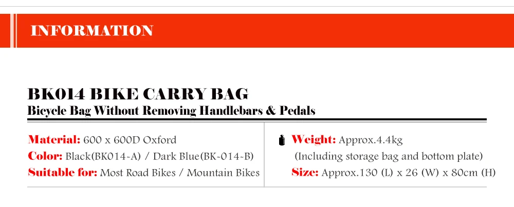 NOOYAH Bike Bag Bike Transport No Need Remove Handlebars Wheels MTB Road Bike Case Three-Layer Fabric Foldable 2-in-1 Multi-Bag