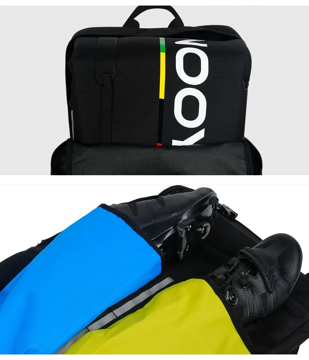 NOOYAH Bike Bag Bike Transport No Need Remove Handlebars Wheels MTB Road Bike Case Three-Layer Fabric Foldable 2-in-1 Multi-Bag
