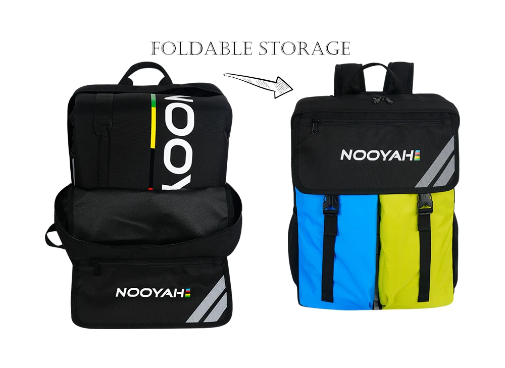 NOOYAH Bike Bag Bike Transport No Need Remove Handlebars Wheels MTB Road Bike Case Three-Layer Fabric Foldable 2-in-1 Multi-Bag