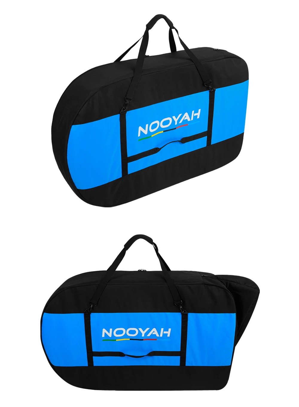 NOOYAH Bike Bag Bike Transport No Need Remove Handlebars Wheels MTB Road Bike Case Three-Layer Fabric Foldable 2-in-1 Multi-Bag