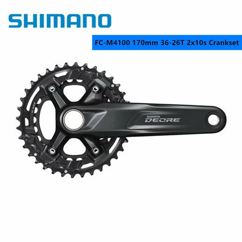 SHIMANO DEORE FC M4100 Crankset 170mm 36T-26T 2x10 Speed MTB Bicycle Wide Range Crank arm Chainring