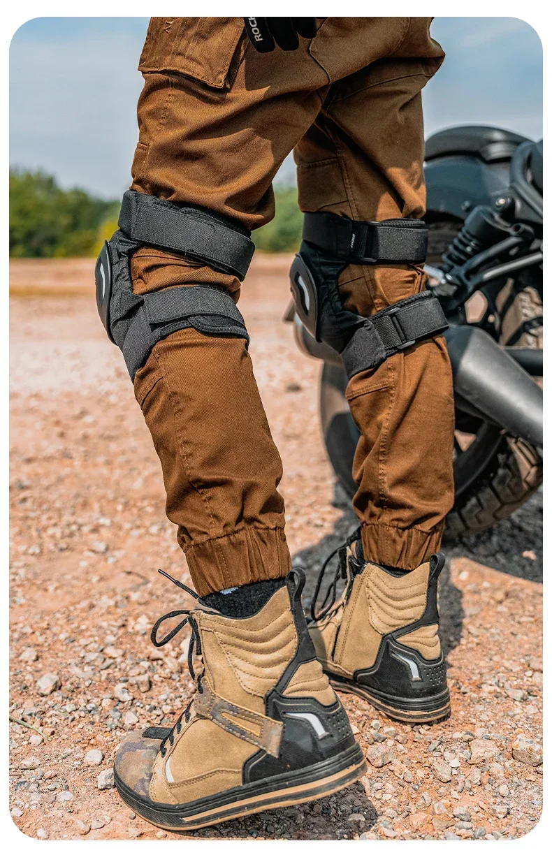 ROCKBROS Motocross Knee Pads Anti-fall Protection Elbow Pads Night Reflective Racing Guards Protection for Cycling Sports Racing